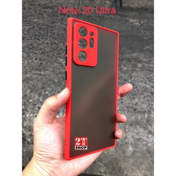 ỐP LƯNG CHỐNG SỐC GALAXY NOTE 20 ULTRA LƯNG MECA ĐEN NHÁM, VIỀN MÀU CAO SU