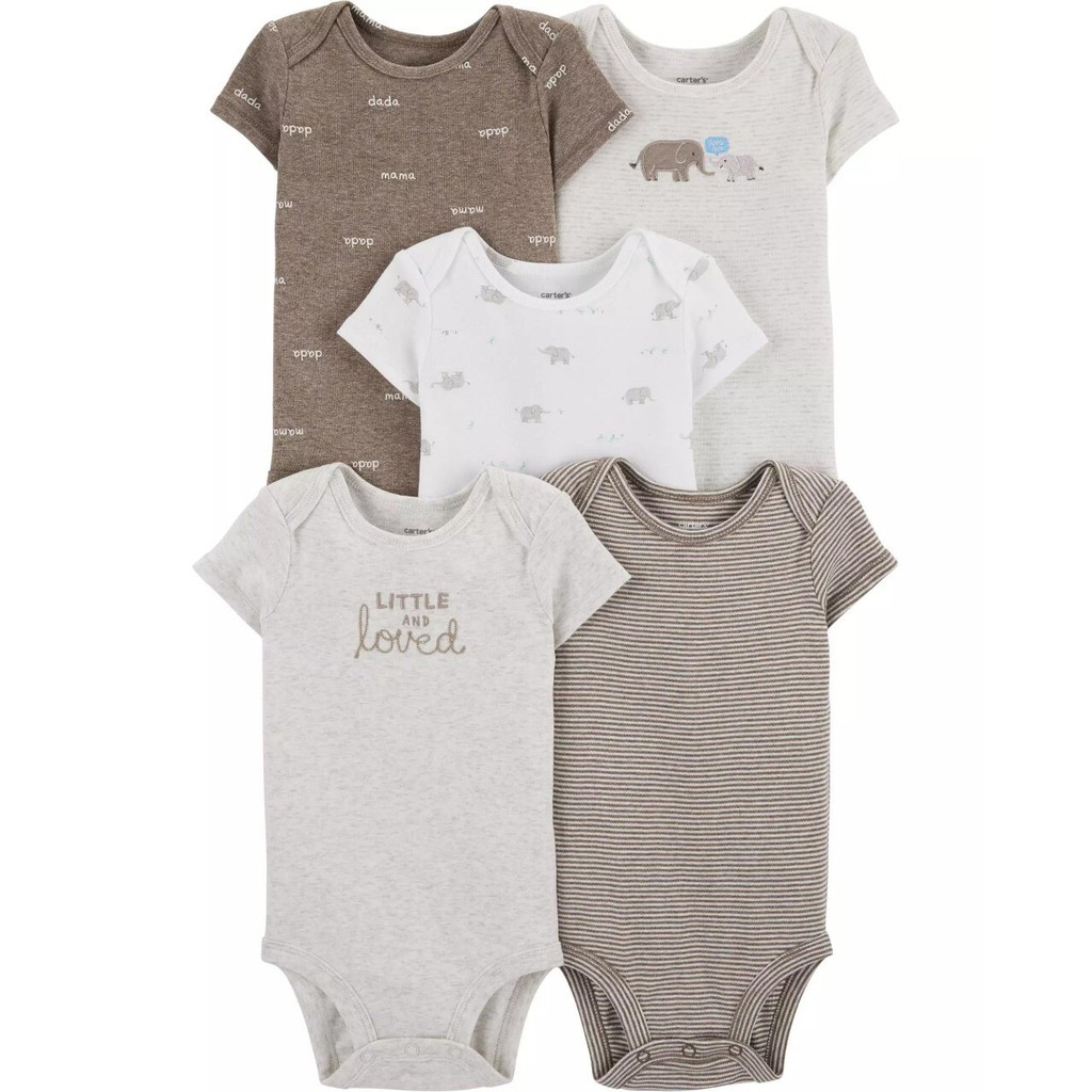 Set 5 bodysuit tay ngắn cho bé trai và gái,mẫu ngẫu nhiên