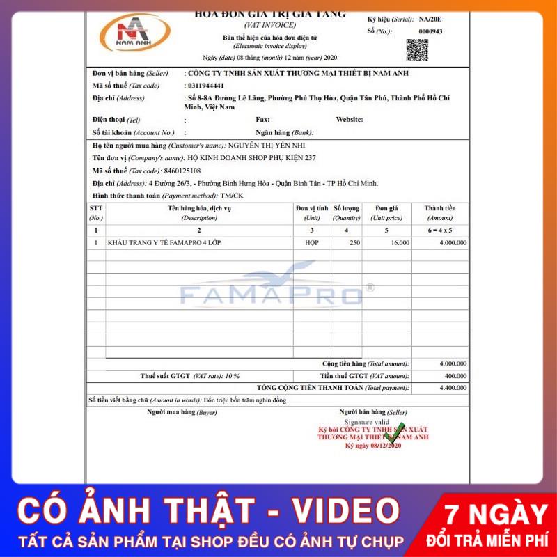 Khẩu Trang Y Tế Kháng Khuẩn Lọc Bụi Mịn 5D Nam anh - hộp 10 cái
