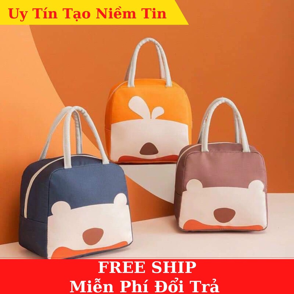 Túi Giữ Nhiệt Hình Gấu Xinh Xắn - Túi Giữ Nhiệt Đựng Hộp Cơm - Chống Thấm, Siêu tiện lợi