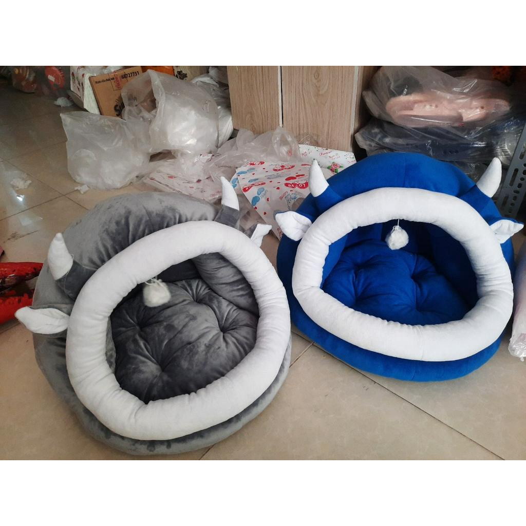 Đệm/nệm/ổ nằm cho chó mèo có mái che hình thú