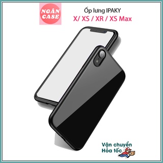 Ốp lưng iPhone XR / X / XS / XS Max -    IPAKY - Mặt lưng Trong, VIỀN MÀU MỎNG