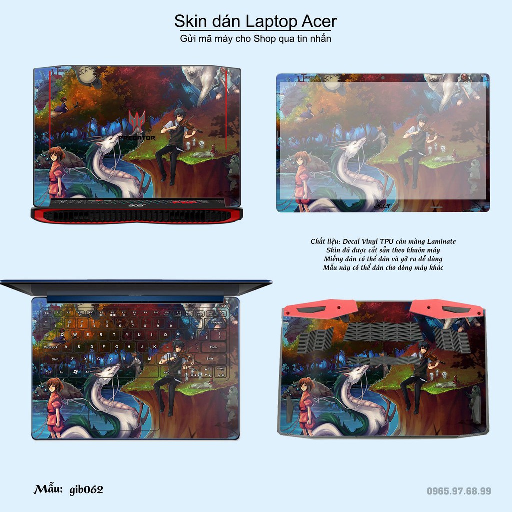 Skin dán Laptop Acer in hình Ghibli nhiều mẫu 10 (inbox mã máy cho Shop)