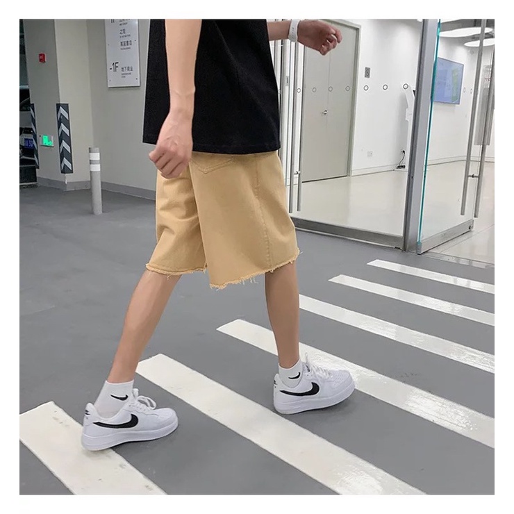 QUẦN SHORT KAKI ỐNG RỘNG NAM NỮ T-A-N Style hàn quốc-QSKT1-dể phối đồ màu be ảnh thật