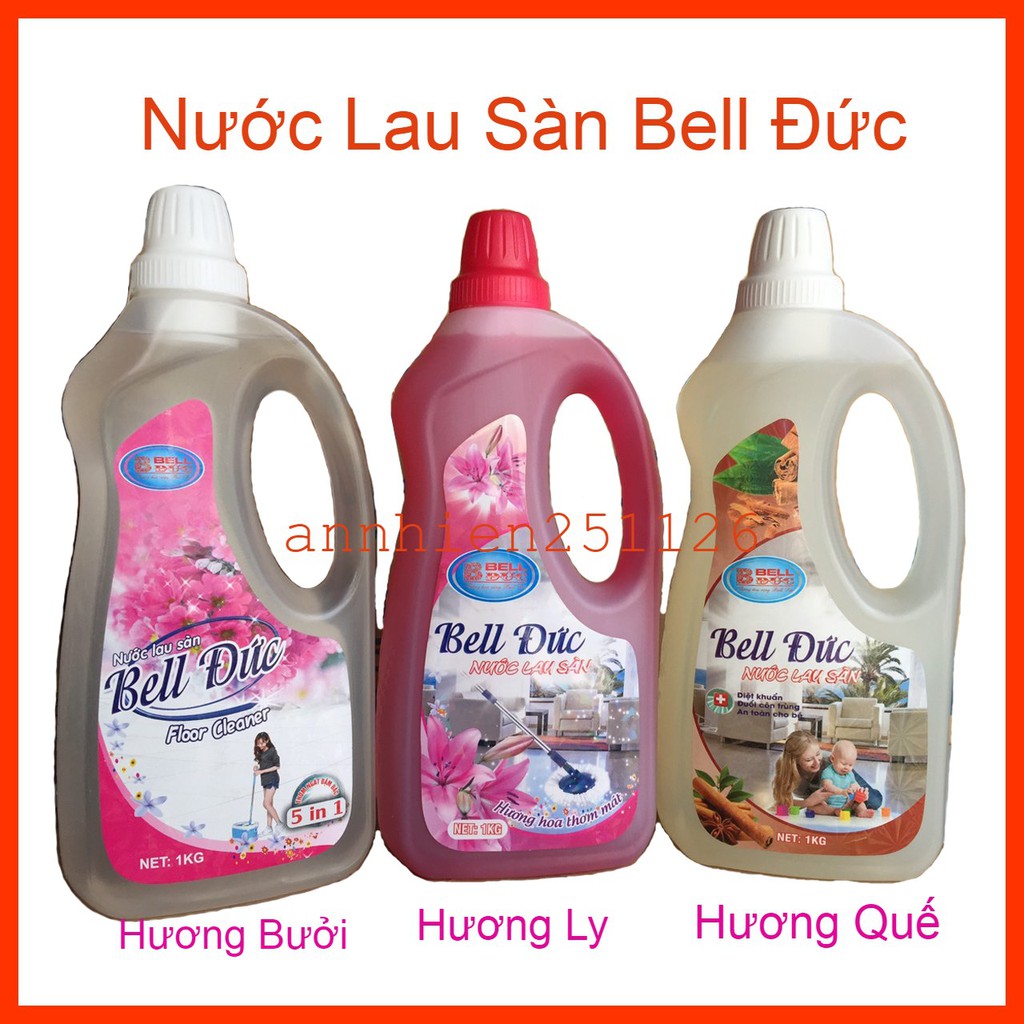 Nước Lau Sàn Tinh Dầu Quế, Bưởi, Ly, Nhài Bell Đức 1L