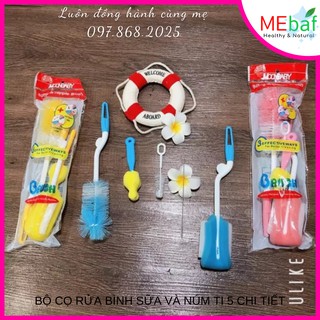 Bộ cọ rửa bình sữa và núm ti 5 chi tiết