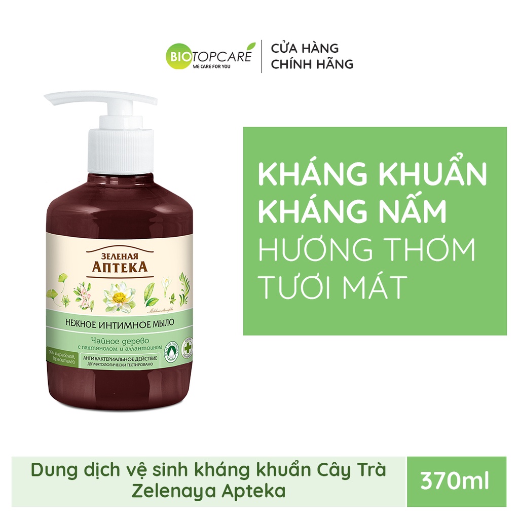 Dung dịch vệ sinh phụ nữ Zelenaya Apteka chiết xuất Cây Trà 370ml - 07807