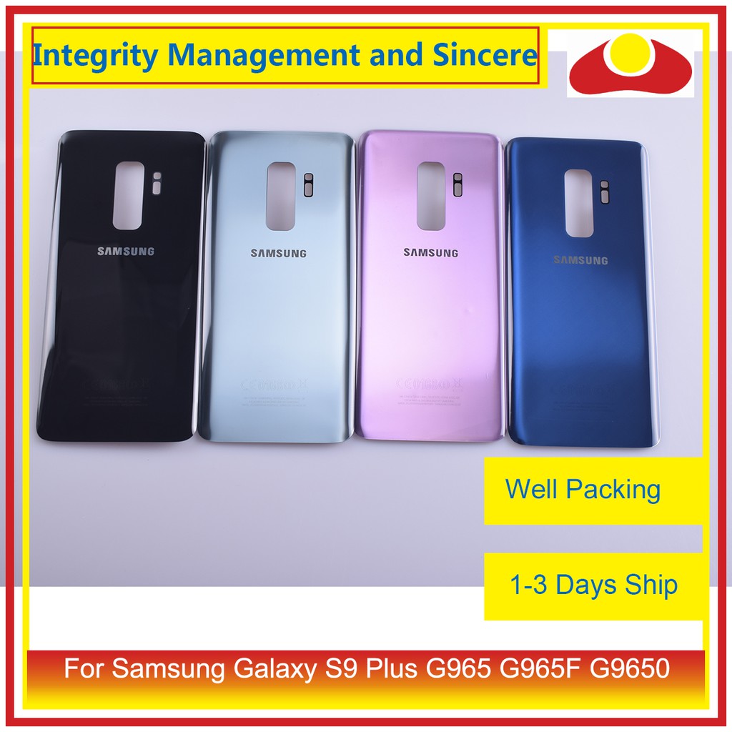 Dành Cho Samsung Galaxy S9 Plus G965 G965F G9650 SM-G965F Vỏ Pin Cửa Sau Mặt Sau Kính Vỏ Khung Xe Vỏ