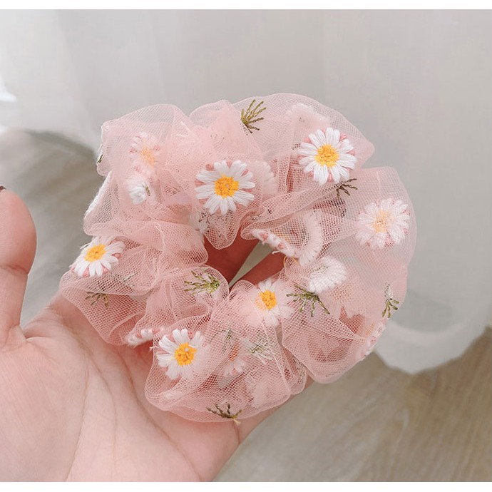 Cột tóc vải Scrunchies Hàn Quốc phong cách vintage cực xinh - Buộc tóc đa năng kiêm vòng tay vải nữ cá tính, độc lạ