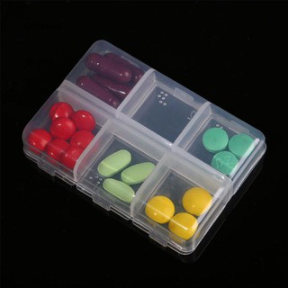 Hộp nhựa chia 6 ngăn trong suốt dùng để đựng thuốc