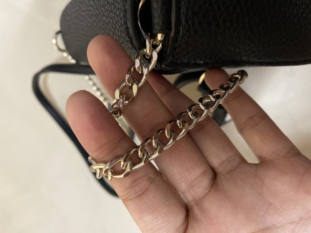 MACYS - Túi đeo chéo Guess bằng da màu đen và nâu trắng dành cho nữ