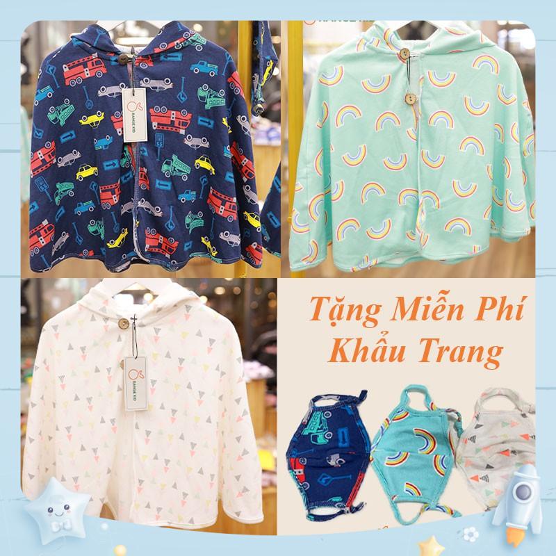 Áo Choàng Chống Nắng Cho Bé Trai, Bé Gái Orange Kid Vải Cotton Mềm Mát Hoạ Tiết Ngộ Nghĩnh, Áo Chống Nắng Trẻ Em Cao Cấp