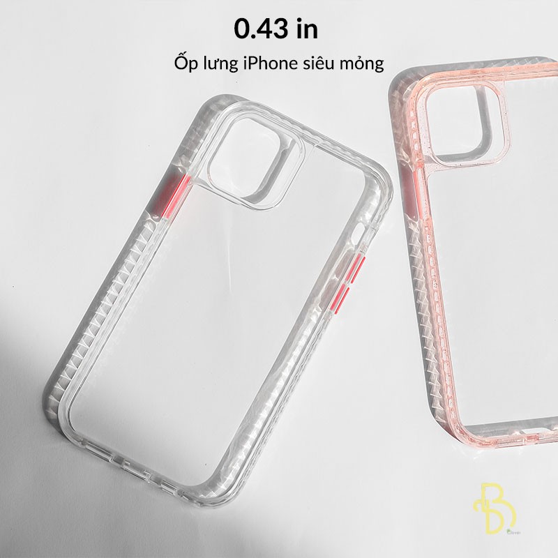 Ốp Lưng Raigor Inverse Crystal Series 2020 Chống Sốc, Chống Bám Bụi Trong Suốt Viền Màu 12 Mini, 12/12 Pro, 12 Pr