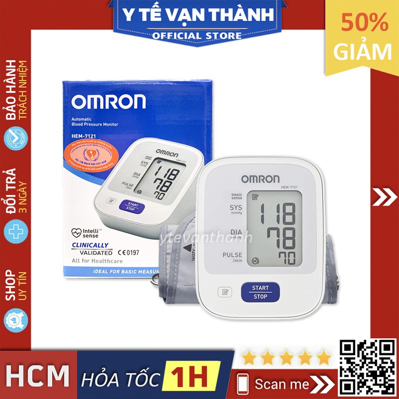 ✅ [CHÍNH HÃNG 100%] Máy Đo Huyết Áp Bắp Tay Omron HEM-7121 -VT0003 | Y Tế Vạn Thành