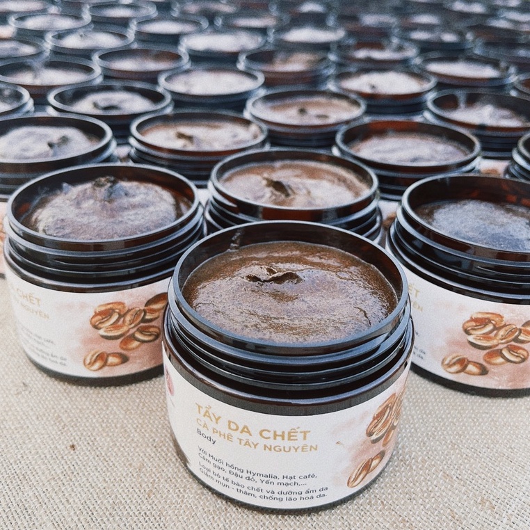 Mộc Nhan Natural, Tẩy Da Chết Cà Phê Tây Nguyên (Body), Sạch Mụn, Mờ Thâm, Hết Viêm Lỗ Chân Lông, Sáng Da, Tiemxuongrong