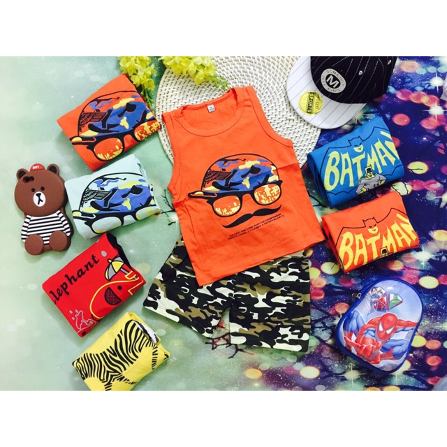 6 bộ cotton 4 chiều bé trai