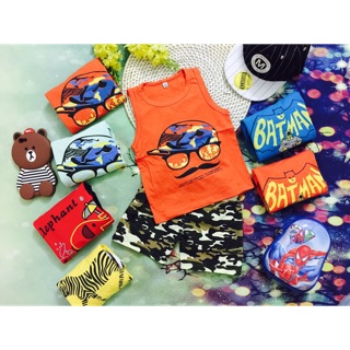 6 bộ cotton 4 chiều bé trai