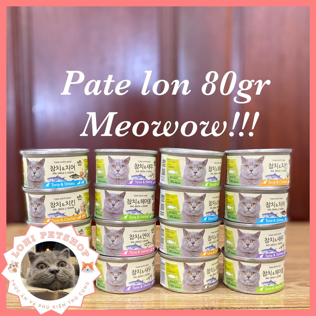 [meowow 80gr] Thức ăn pate meowow lon 80gr cho mèo-Chọn vị