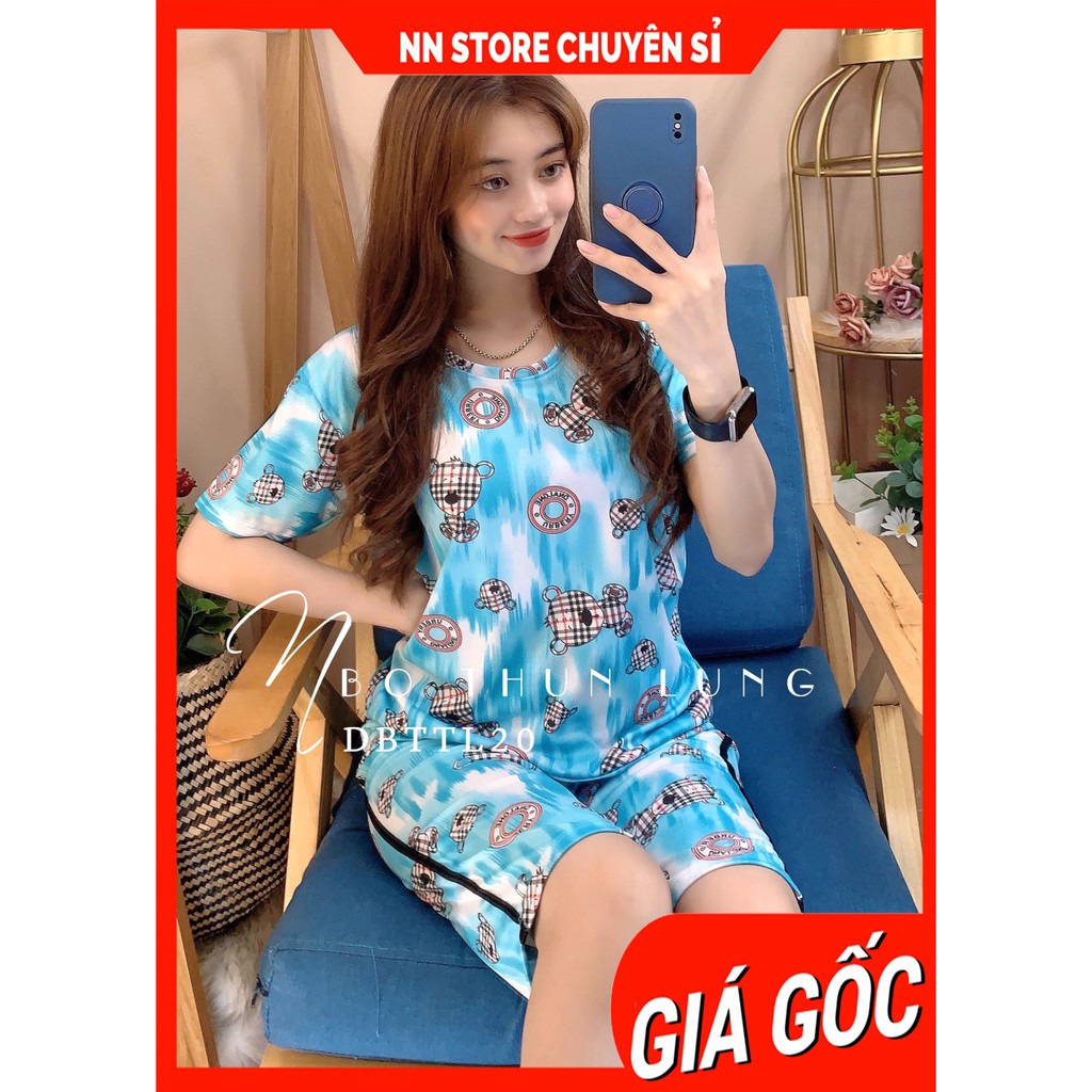 Đồ bộ nữ mặc nhà chất thun mềm mịn mát in hình bò sữa in hoạt hình dễ thương BTT thun lửng tổng hợp