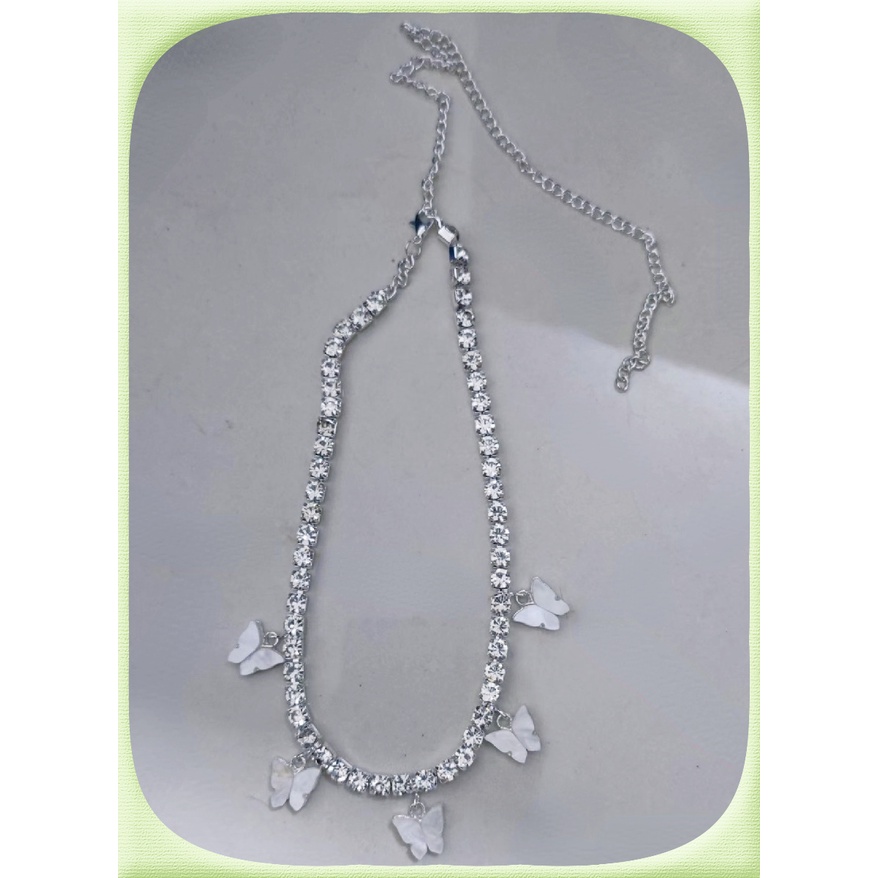 Vòng cổ Trang Sức Mặt Hình Bướm Đính Đá Thời Trang