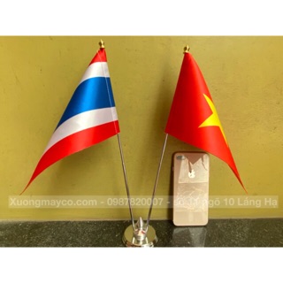 Cờ Để Bàn Việt Nam-Thái Lan Đế Inox