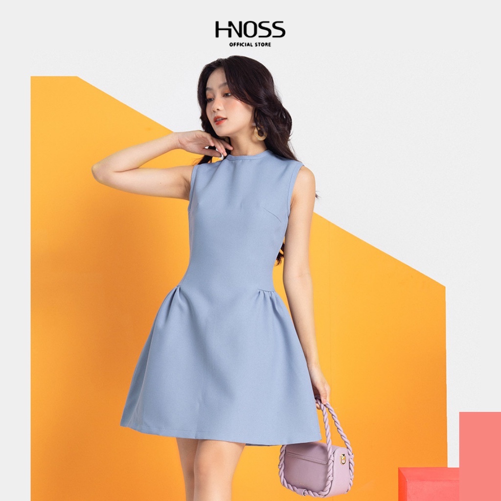 Đầm Ngắn Nữ Thời Trang HNOSS Không Tay Chít Eo HNDLU032