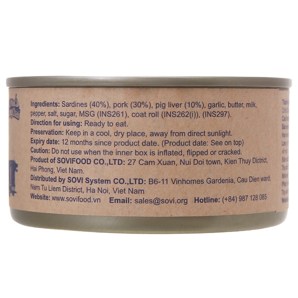 Pate gan đóng hộp cá mòi Làng chài SoviFood hộp 135g