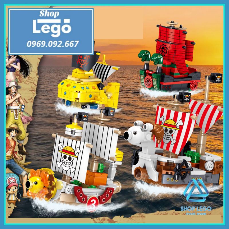 Xếp hình One Piece Tàu hải tặc Polar Tang - Nine Snake - Thousand Sunny - Going Merry Lego Minifigures PRCK 69855