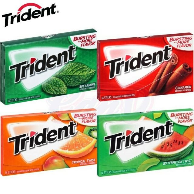 Sin gum không đường Trident 4 vị của Mỹ