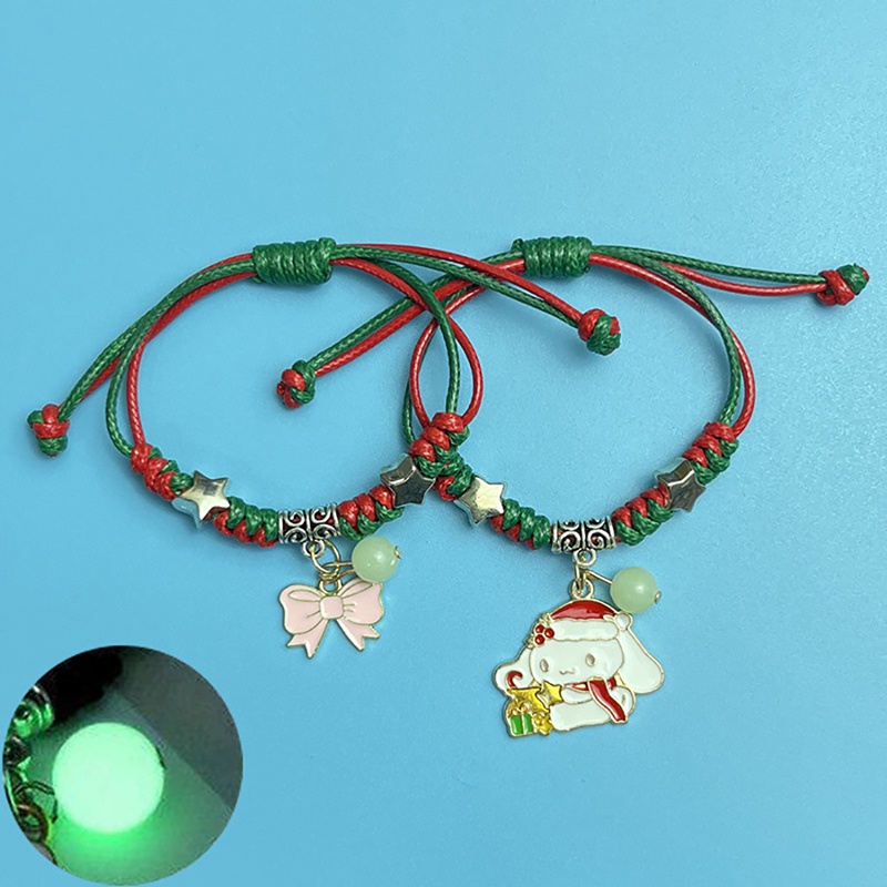 Set 2 Vòng Tay Dạ Quang Mặt Trăng / Ngôi Sao Có Thể Điều Chỉnh Thời Trang Cho Cặp Đôi