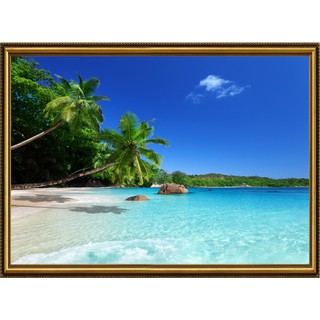 Tranh dán tường 3D VTC cảnh biển đẹp CB0027K kim sa