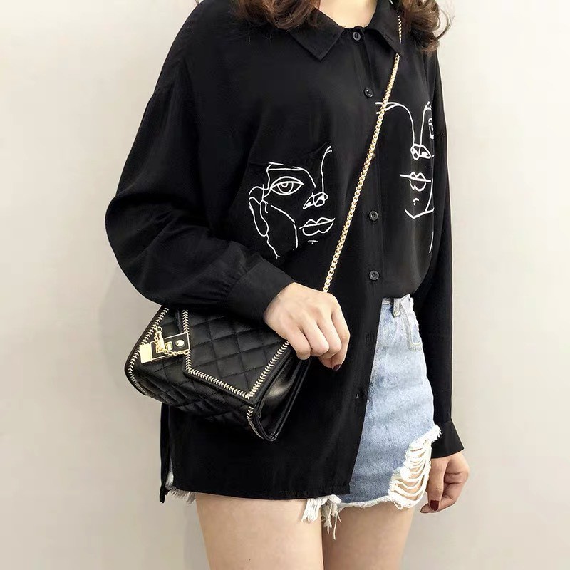 Túi xách nữ khóa xỏ dây xích đặc chống trộm cướp phong cách Hàn Quốc Capucha T28