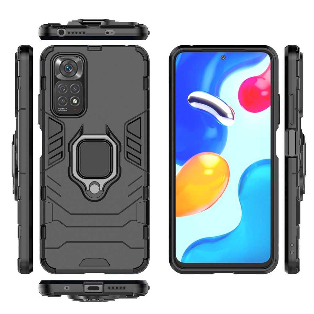 Ốp Điện Thoại PC + TPU Dạng Giáp Có Vòng Đỡ Kim Loại Bền Bỉ Chống Sốc Cho Xiaomi POCO F5 Pro F4 X5 Pro 5G