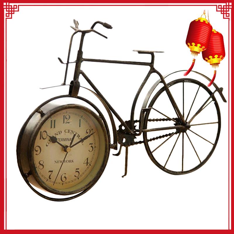 Đồng hồ để bàn hình xe đạp cổ điển bằng sắt không dính tiện dụng