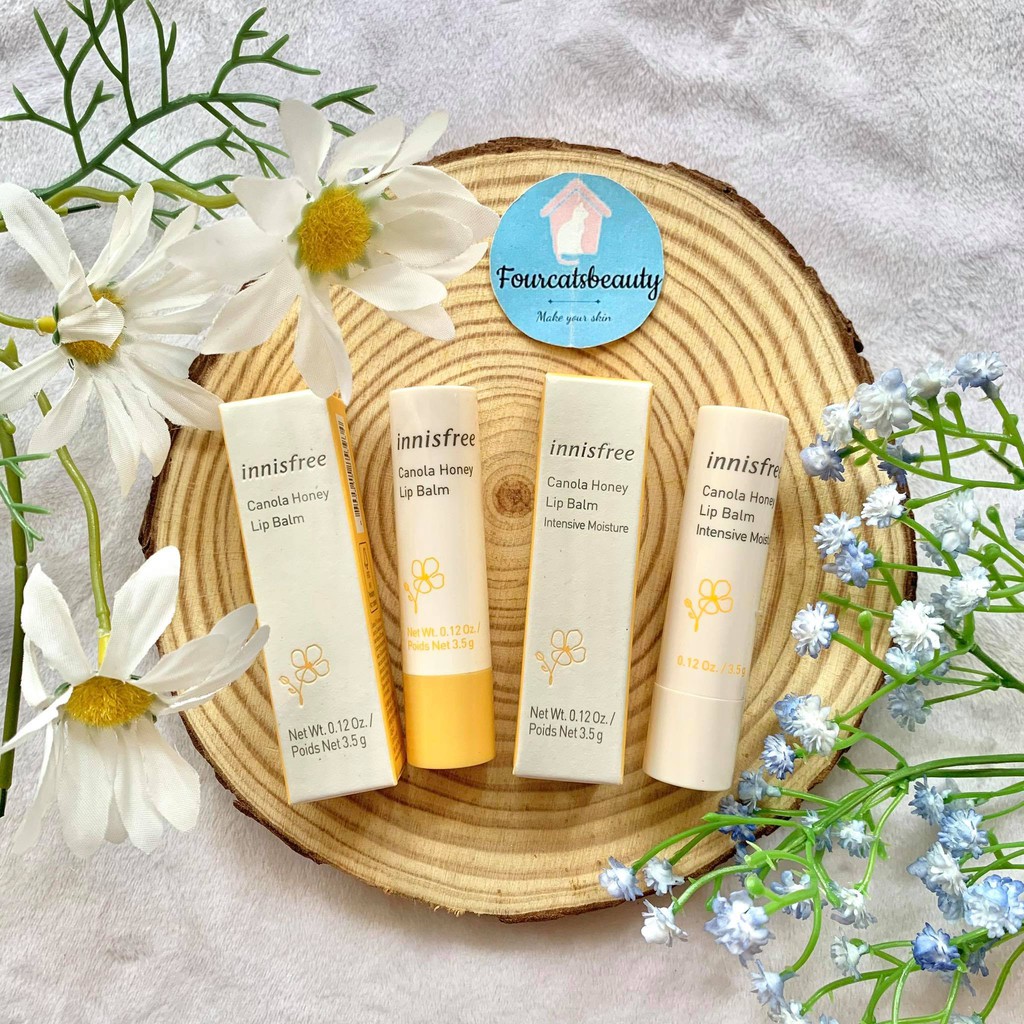 Son Dưỡng Môi Chiết Xuất Từ Mật Ong Và Hoa Cải Giúp Dưỡng Ẩm Môi, Chống Nứt Nẻ Innisfree Canola Honey Lip Balm