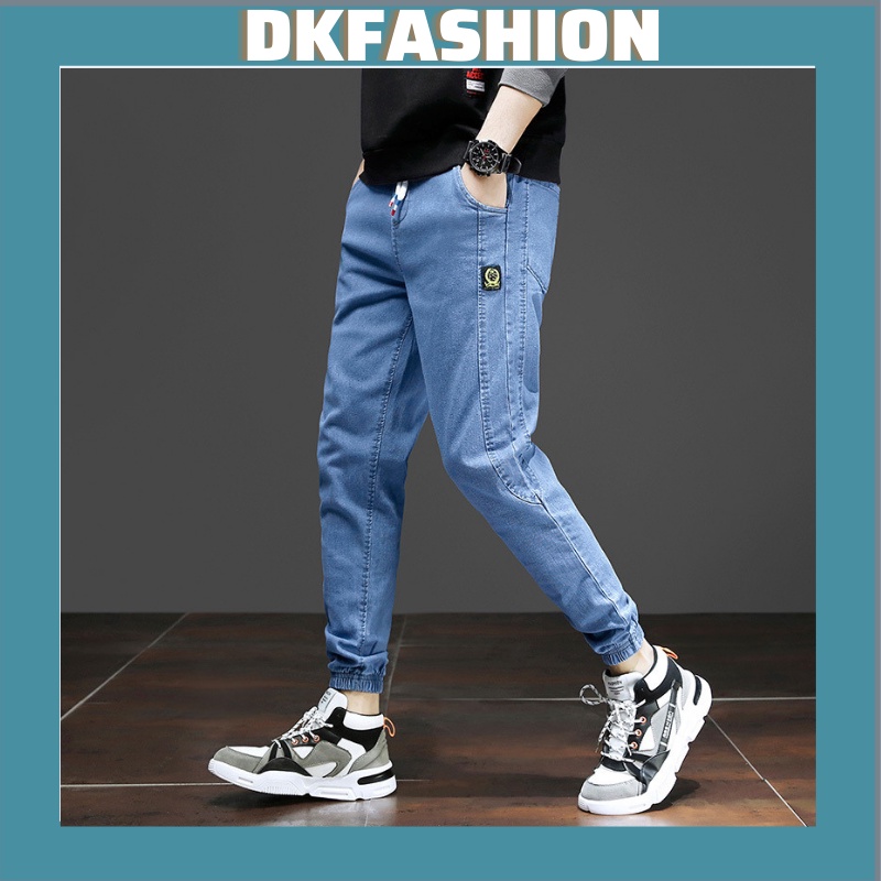 Quần jogger nam,Quần jean nam bó chân phong cách jogger chất jean co giãn thoải mái mẫu mới cao cấp DKFASHION