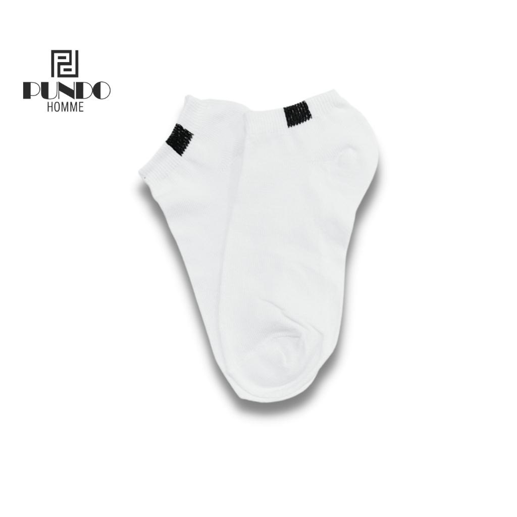 Vớ nam Pundohomme màu trắng đen xám cổ ngắn chất liệu cotton cao cấp thoáng khí TVPD01
