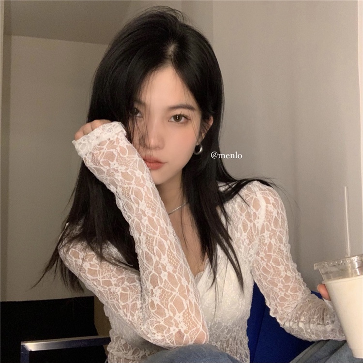 Áo lưới ren mỏng phong cách y2k thời trang cho nữ MS365