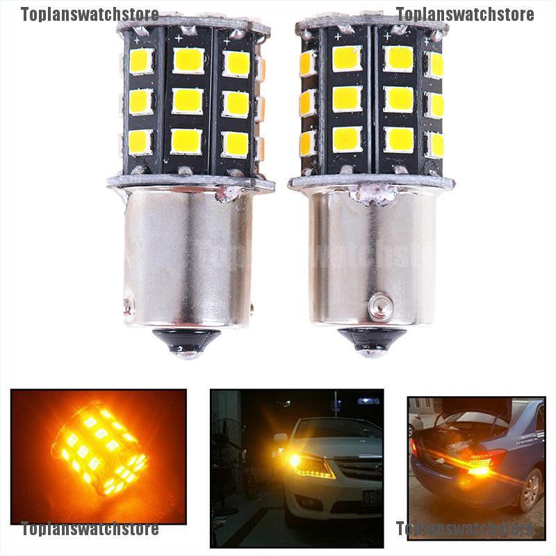 Set 2 Bóng Đèn Xi Nhan 1156 BA15S 2835 33-SMD Ánh Sáng Vàng Cho Xe Ô Tô