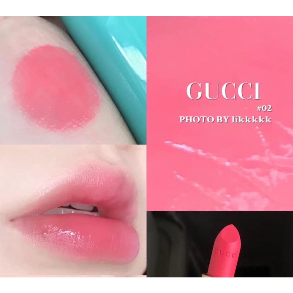 SON DƯỠNG CÓ MÀU GUCCI ROUGE BAUME À LÈVRES LIP BALM NO.02 NO MORE ORCHIDS CHÍNH HÃNG - 10908