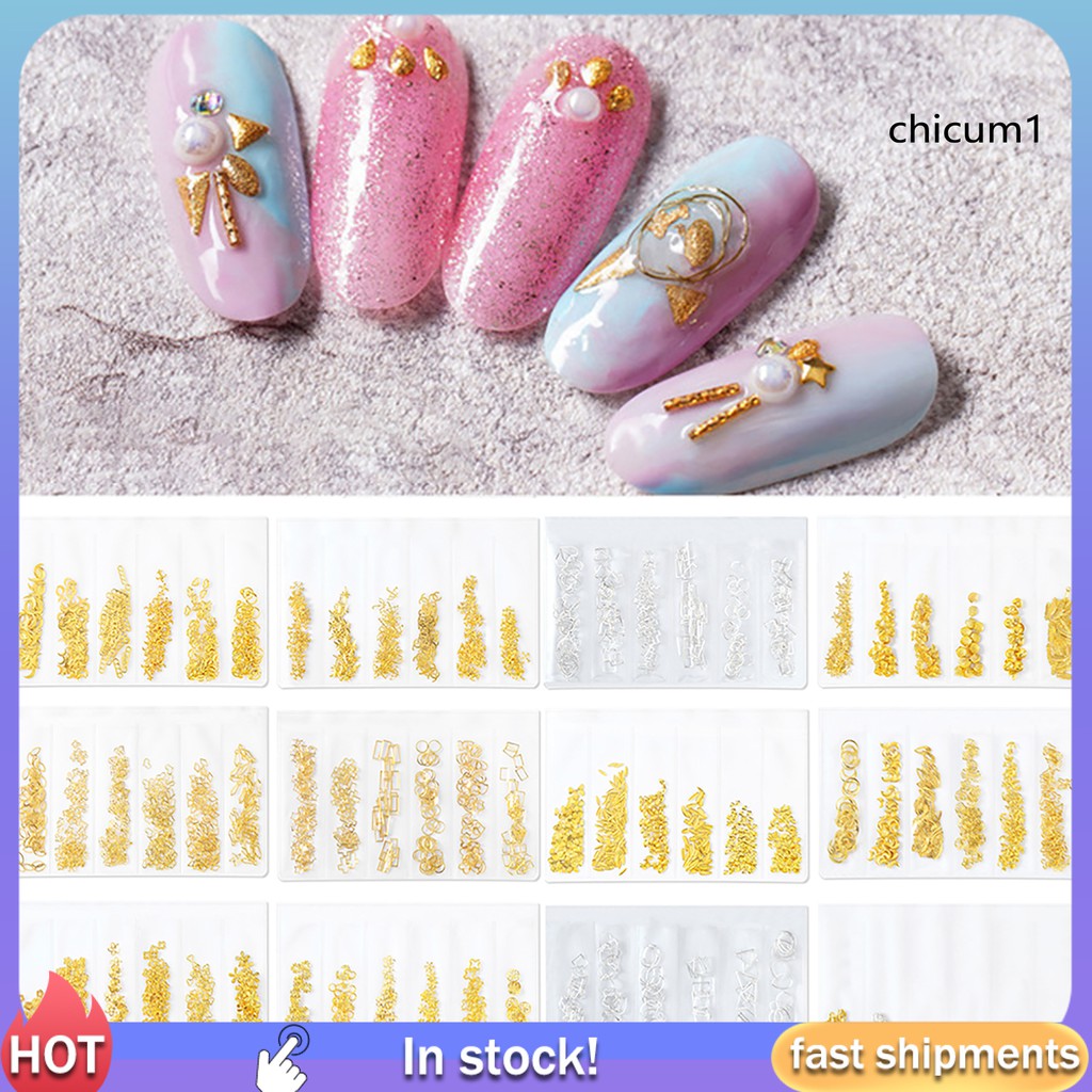 [Hàng mới về] Đinh tán trang trí móng tay nghệ thuật với nhiều kiểu bắt mắt tùy chọn