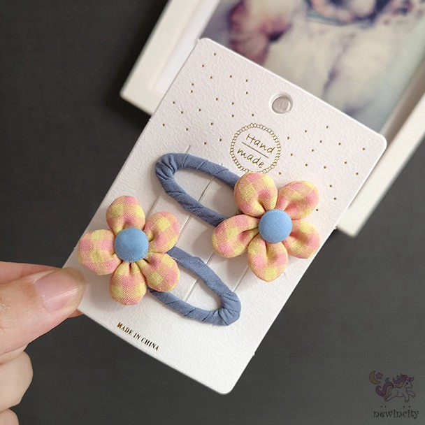 Kẹp Tóc Đính Hoa Vải Phong Cách Hàn Quốc Cho Bé Gái