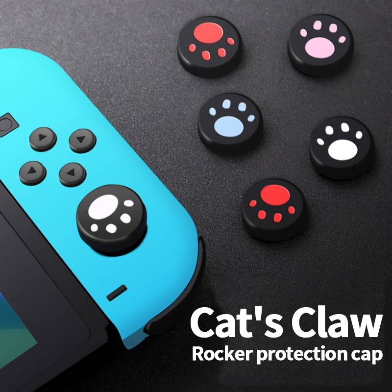 Nắp Nút Bấm Điều Khiển Tay Cầm Chơi Game Nintendo Switch Lite Hình Chân Mèo Dễ Thương