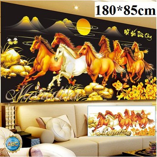 tranh đính đá ngựa mã đáo thành công Y8258 180*85cm