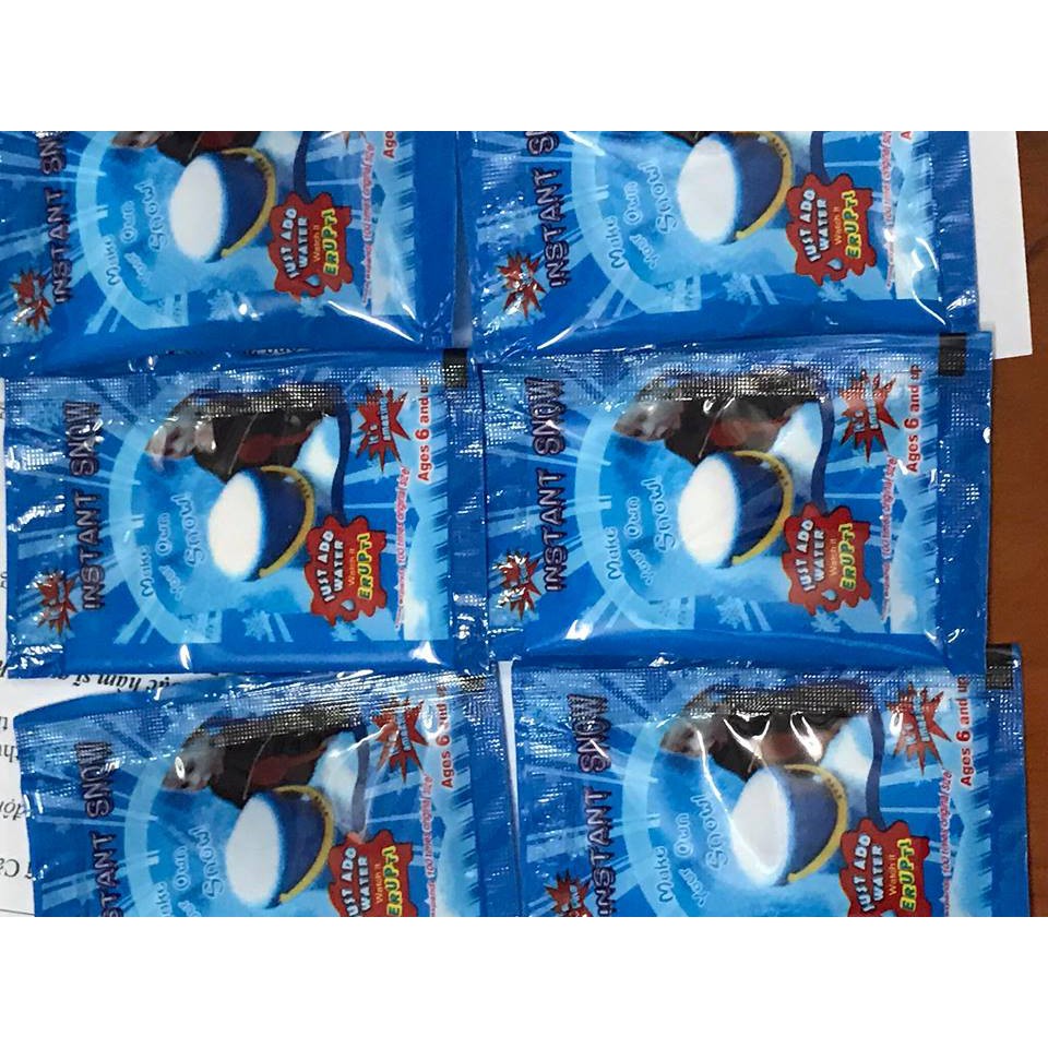 Combo 50/40/30/20/10 gói tuyết xanh bông bạc - tuyết nhân tạo nguyên liệu chính làm slime mây