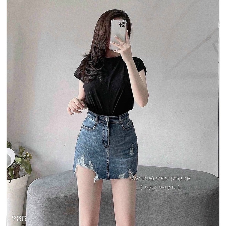 CHÂN VÁY JEANS (KÈM VIDEO HÌNH THẬT)