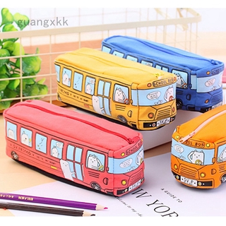 1 Túi Đựng Bút Hình Xe Buýt Hoạt Hình Sáng Tạo Sức Chứa Lớn Cho Trẻ Em