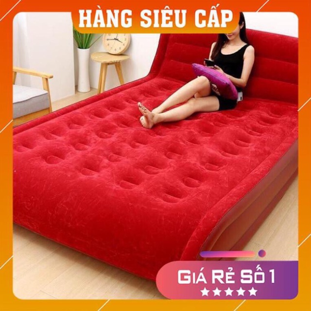 Giường hơi cao cấp siêu dày có lớp nỉ cực đẹp. Kt 1,6m x2,1m ( tặng kèm bơm điện 2 chiều , keo và 2 miếng vá)