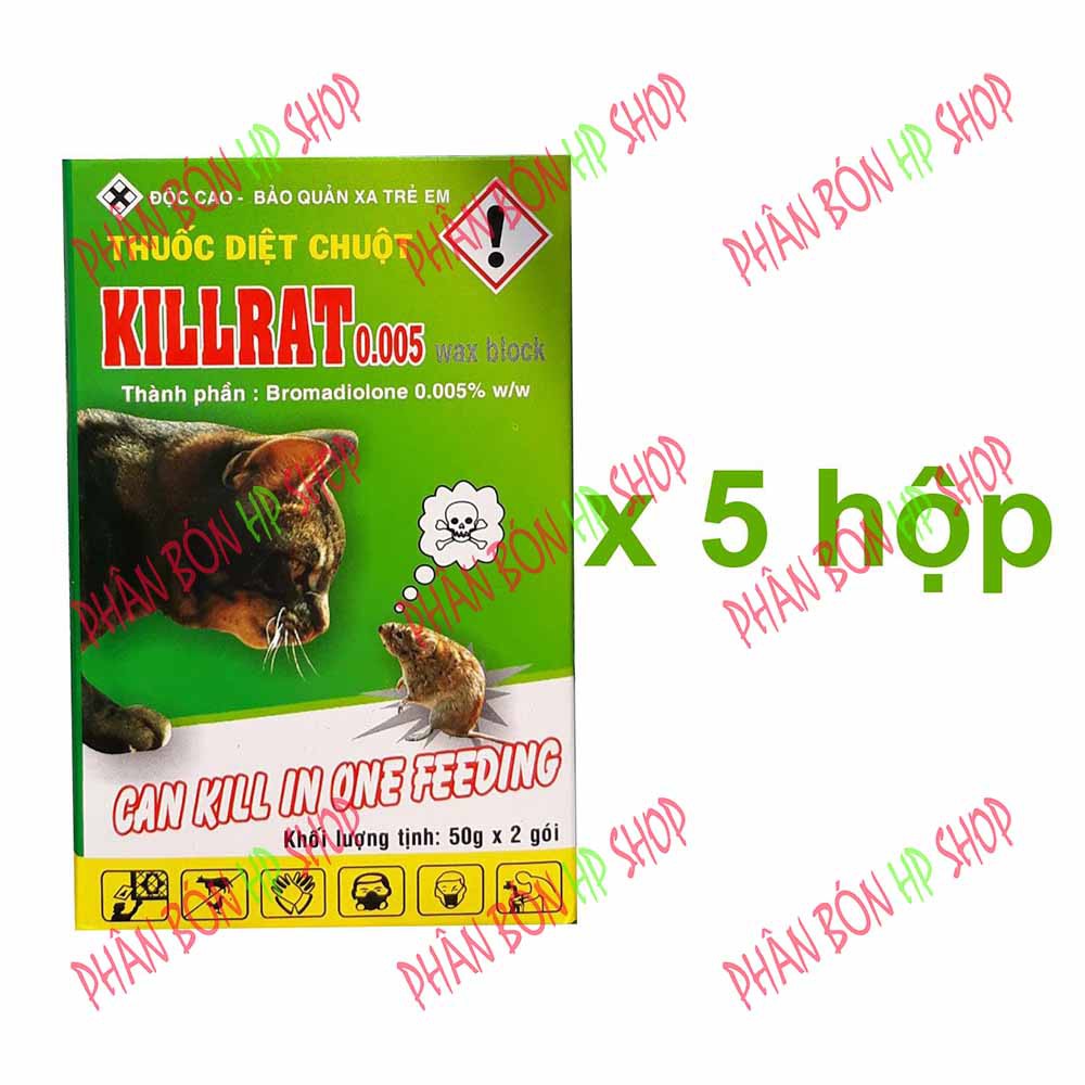 Th uốc diệt chuột Killrat 0.005% - (5 hộp x 2 gói)