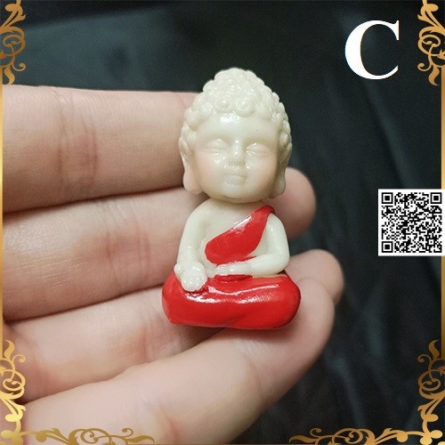 1259 Tượng phật Mini màu đỏ ánh kim cầu may mắn - hạnh phúc - sức khỏe - bình an cho gia đình